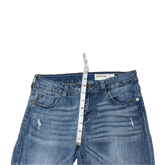 Pistola Blue Distressed Ankle Zip Size 28 - Picture 7 of 12